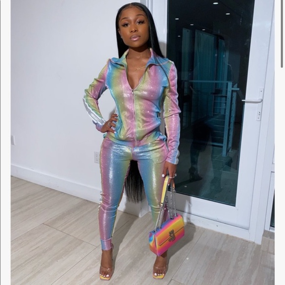 Shane Justin glitter Unicorn tracksuit XL